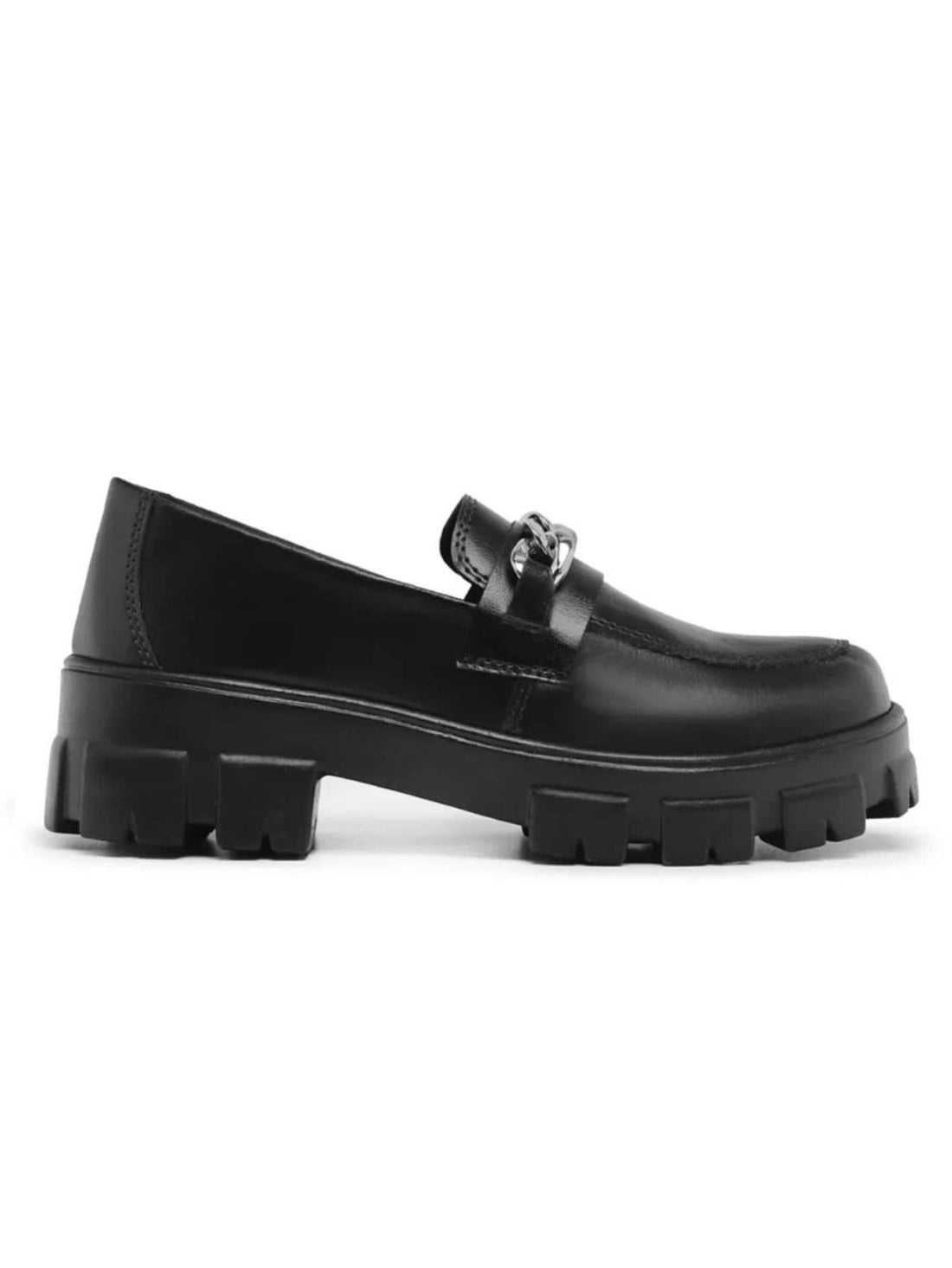 Women's Moccasin Tractorado Chain Matte Black Comfortable Top