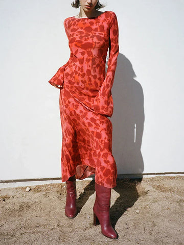 Boho Y2K Long Sleeve Dress – Comfortable and Elegant for an Essential